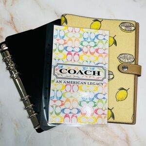 COACH NOTEBOOK | Lemon Print With A6 Silver Ring Insert and Fashion Dashboard